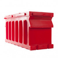 Rolls Surrette 12-HHG-185P 185Ah 12VDC Deep Cycle Battery. A red deep cycle battery with a plastic outer cover and metal terminals.