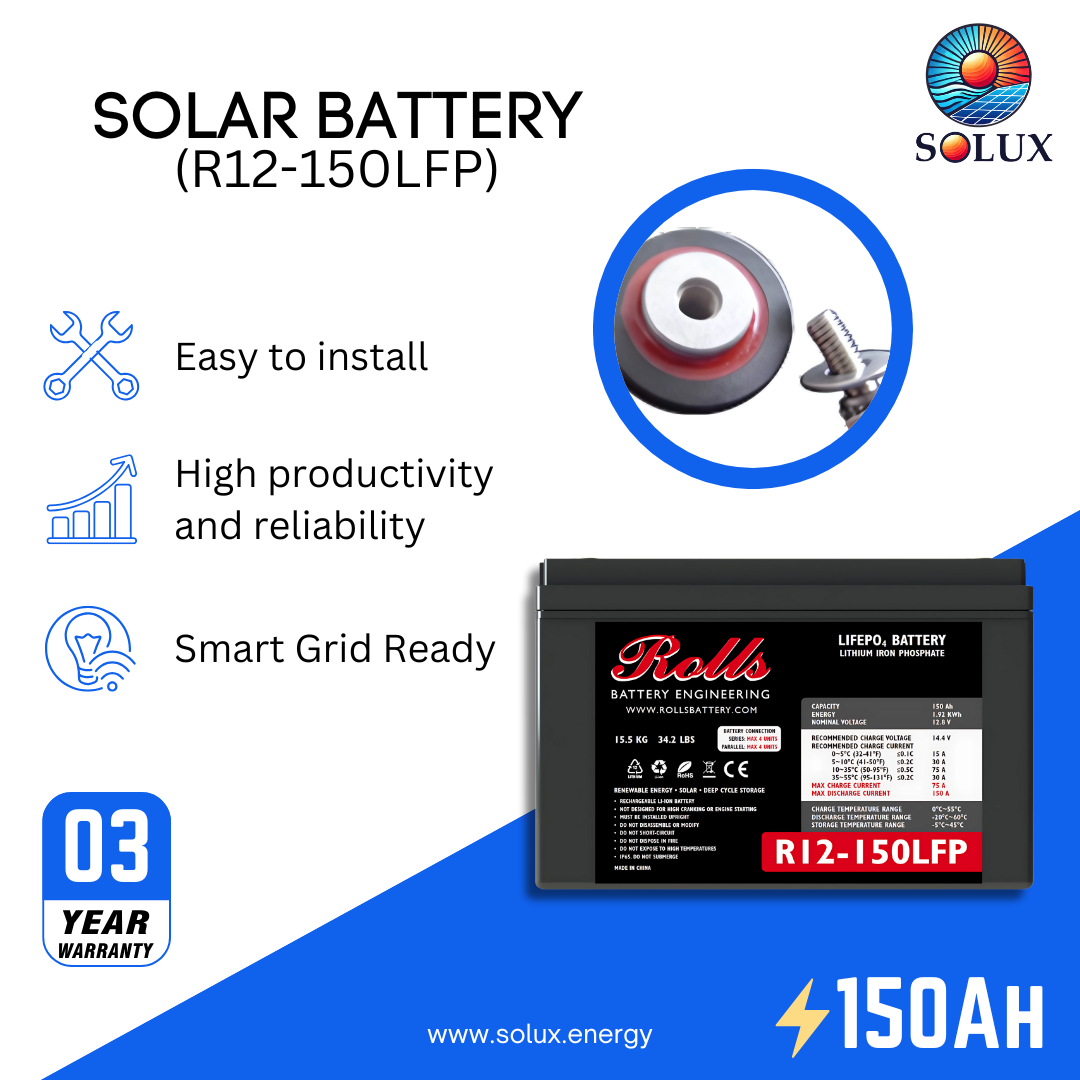 This is an image of Rolls Surrette R12-150LFP Lifepo4 Lithium Battery 12v 
