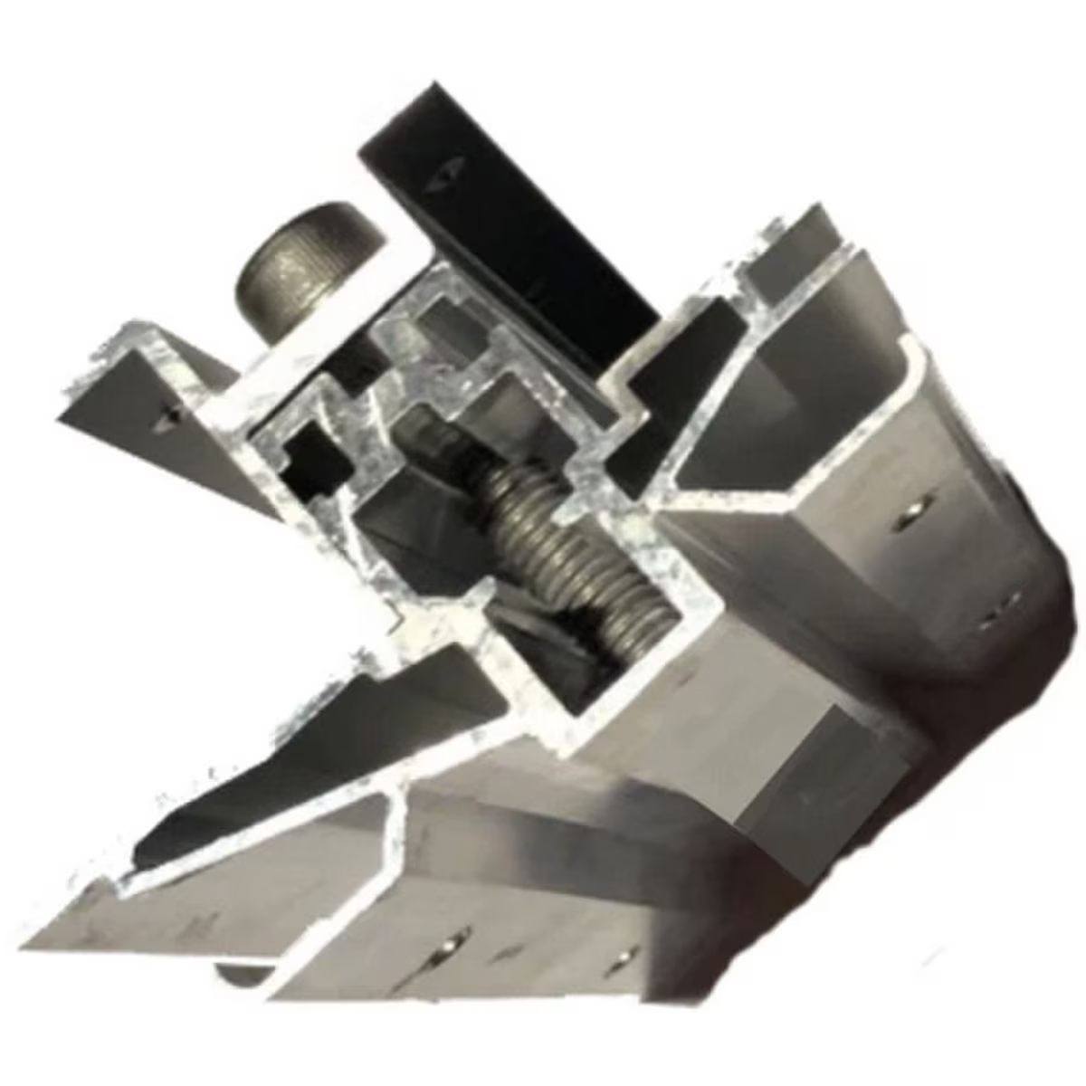 Close-up of a Roof Tech RT-RT3-02-UMFS30 Middle Floating Splice a mechanical component on a white background