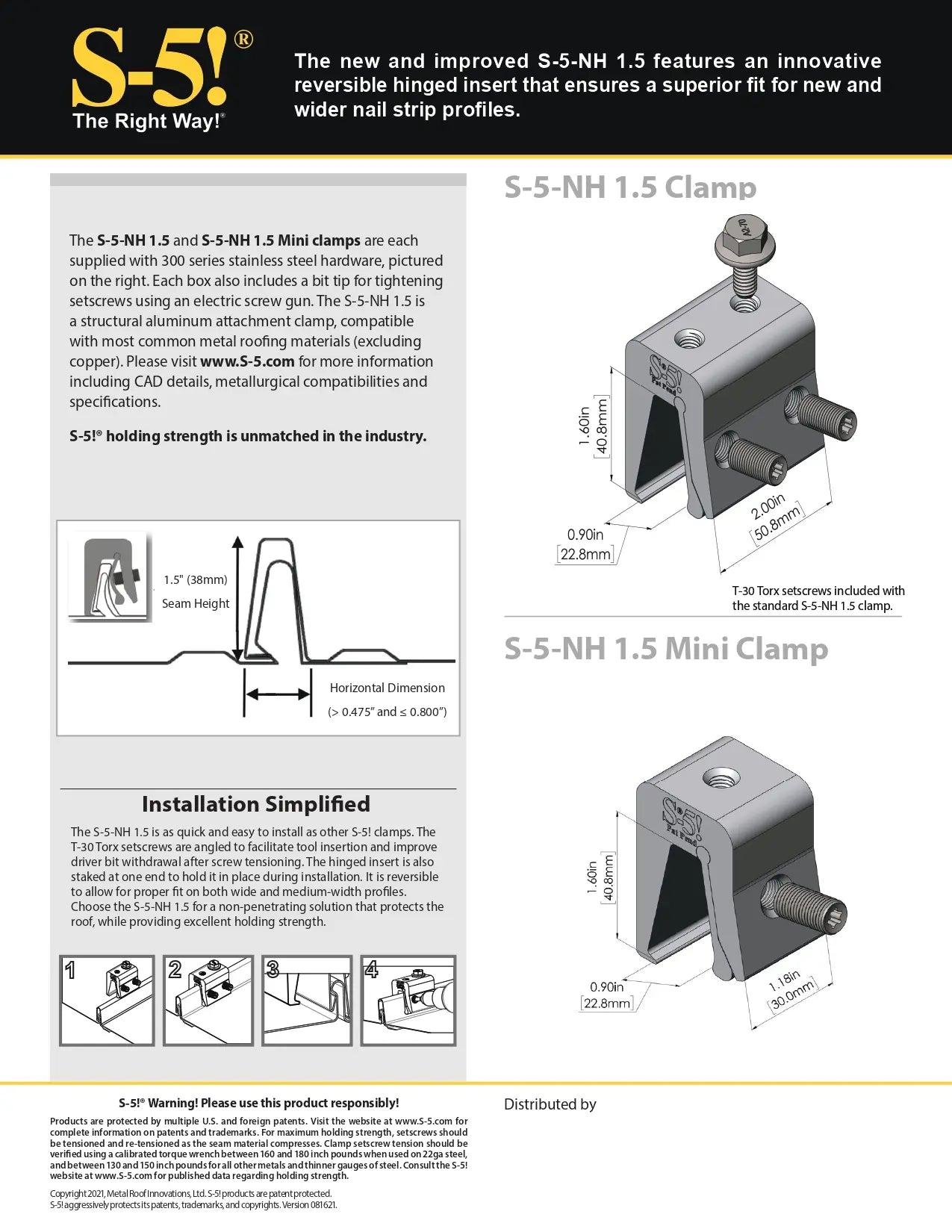 S5-NH 1.5 mount clamp
