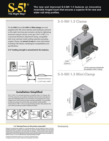 S5-NH 1.5 mount clamp