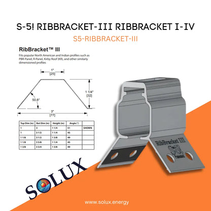 RibBracket III product with Solux logo on an orange and white background