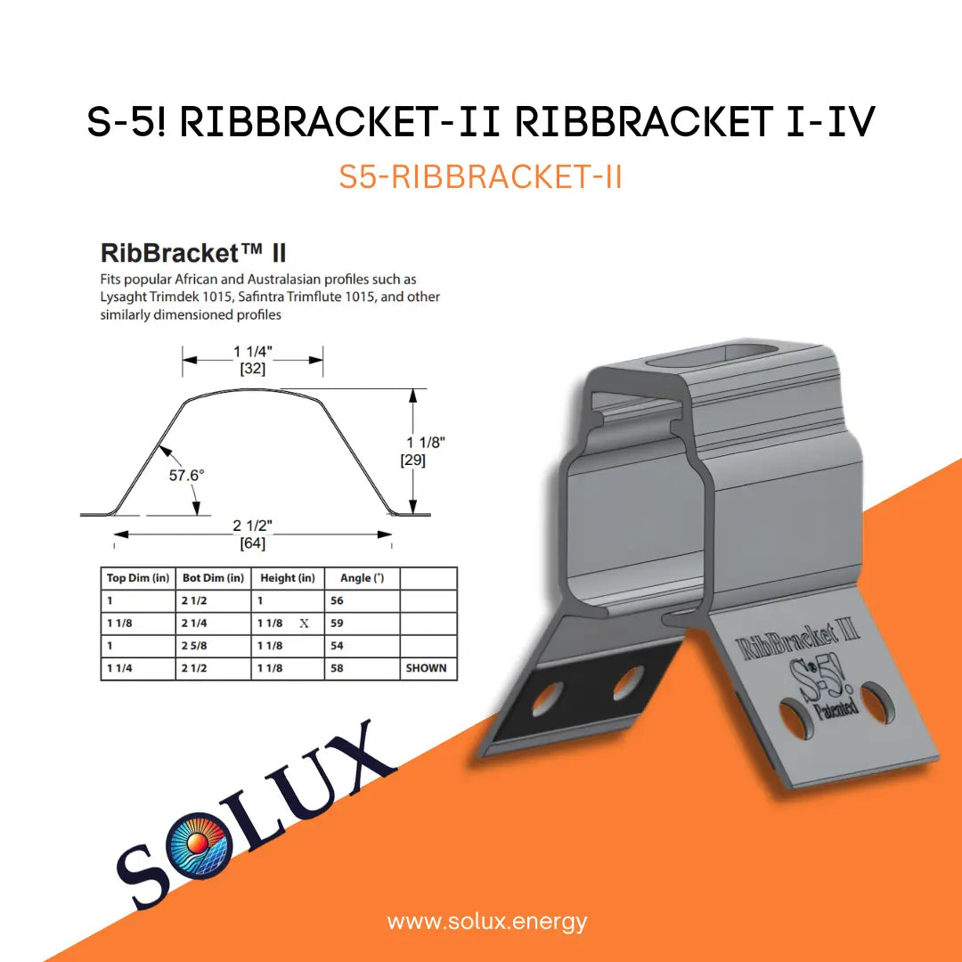 RibBracket II product with Solux logo on an orange and white background