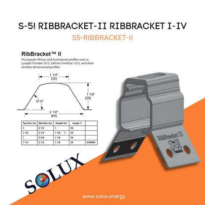 RibBracket II product with Solux logo on an orange and white background