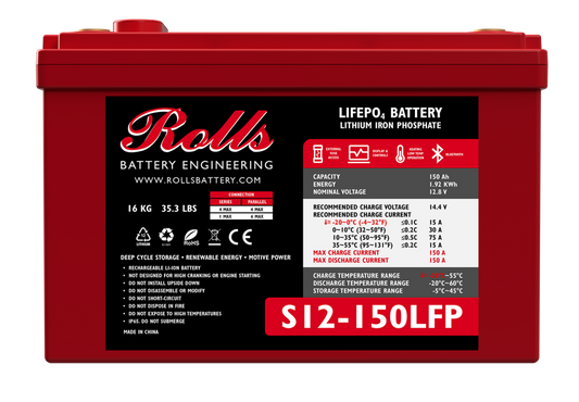 Rolls Surrette S12-150LFP 12VDC 150Ah Lithium Battery