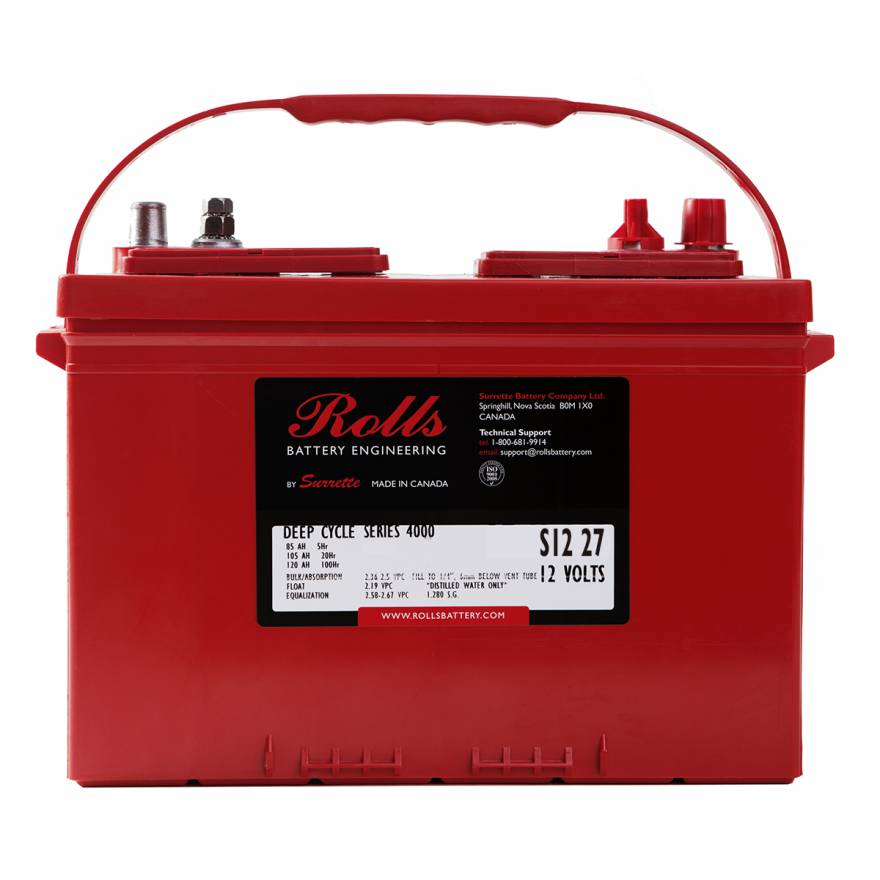 Rolls Surrette 12D27 12VDC 105Ah Deep Cycle Battery