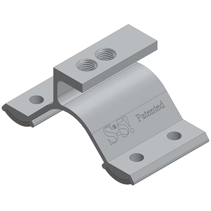 Metal bracket with 'S-5!' branding on a white background