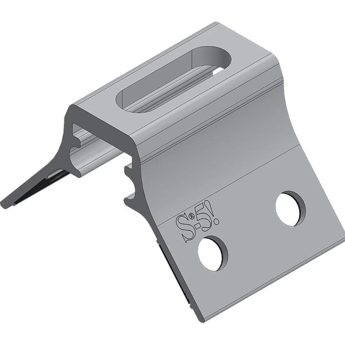 Metal bracket with S-5! logo on a white background