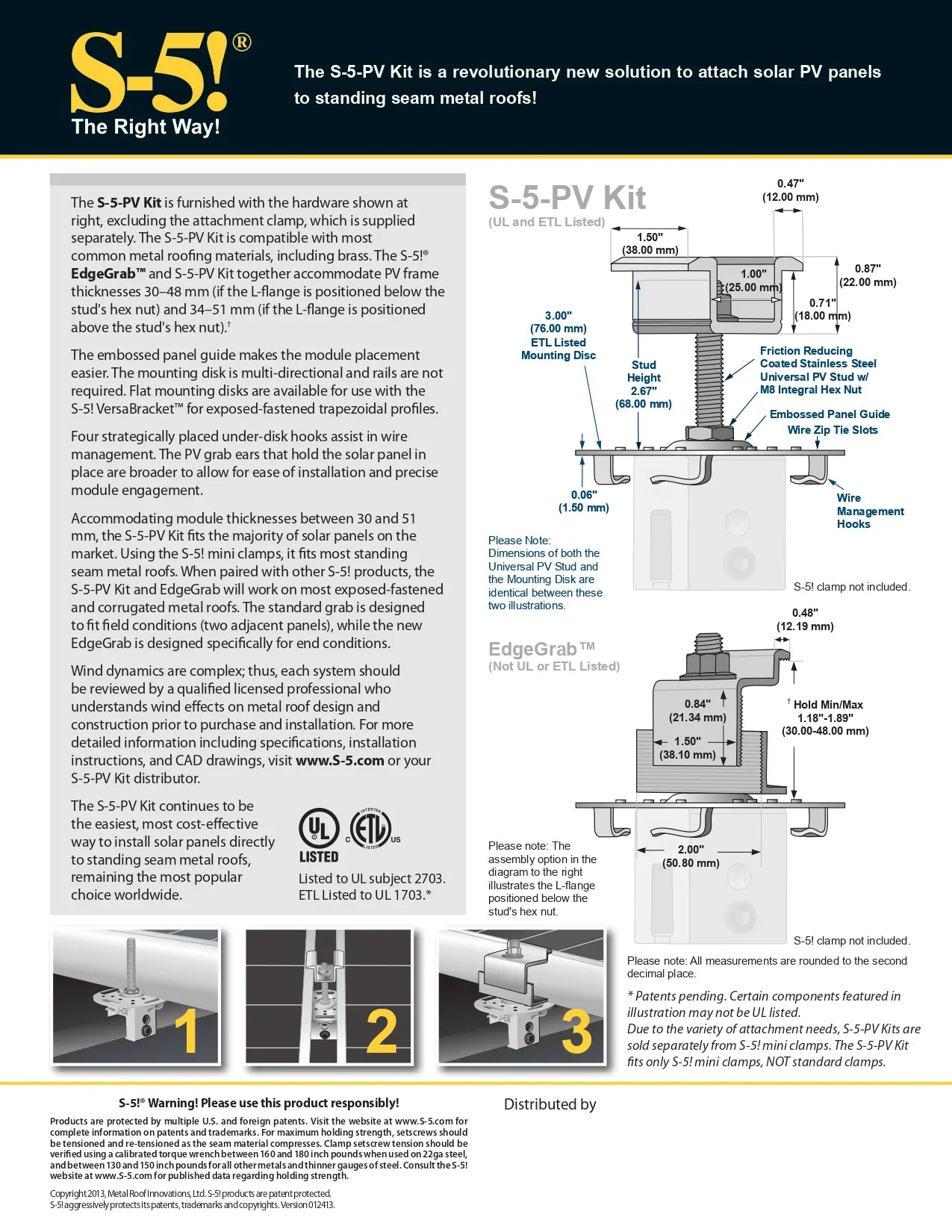 S5-PVKIT-2.0-Edge-B black clamp