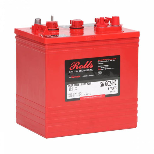 Rolls Surrette S6-GC2-HC 6VDC 230Ah Flooded Deep Cycle Battery