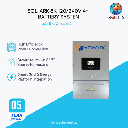 SOL-ARK 8K 120/240V 4+ BATTERY SYSTEM. UP TO 1100