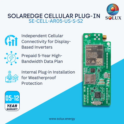 SolarEdge Cellular Modem, 5 year plan, Residential Inverter with Display.