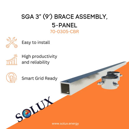 This is an image of Ground Mount Solar 3” (9’) Brace Assembly, 5-Panel