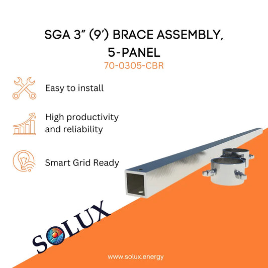 This is an image of Ground Mount Solar 3” (9’) Brace Assembly, 5-Panel