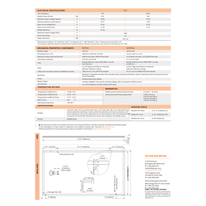 SIL-410BG Mono Solar Panel Specs