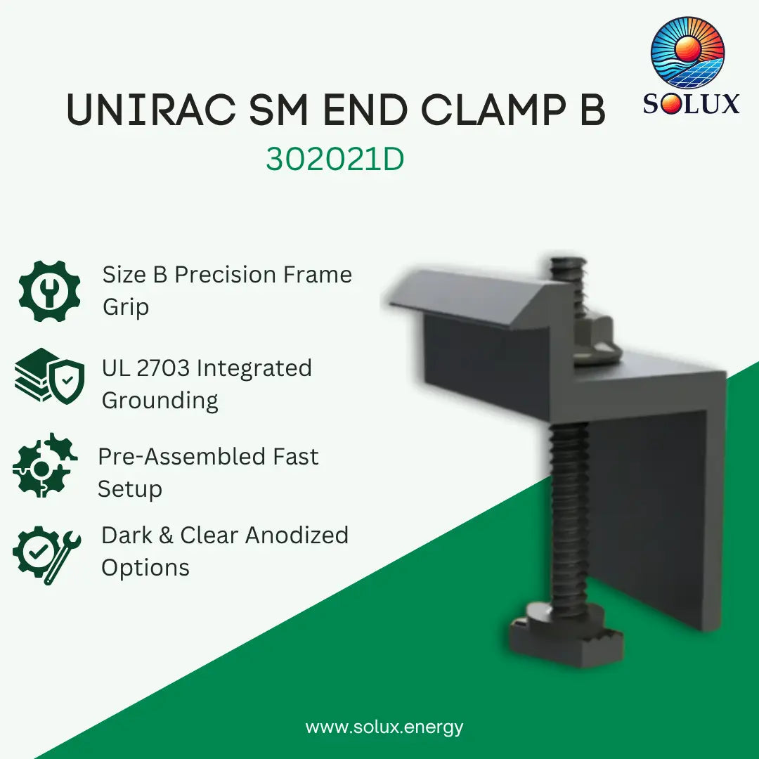 Unirac SM ENDCLAMP B DRK AL (Sold Individually, Pkg Qty 20)