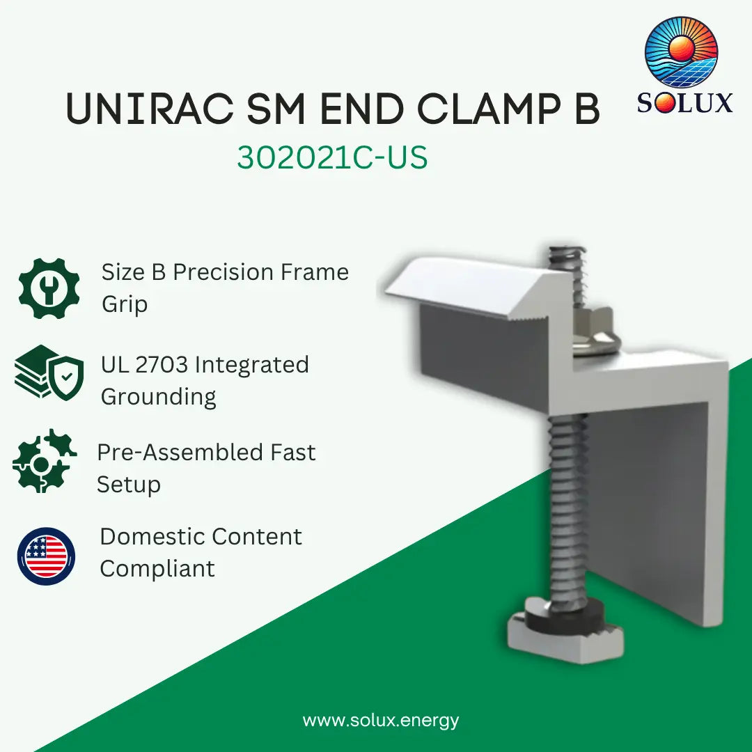 Unirac SM ENDCLAMP B DRK AL (Sold Individually, Pkg Qty 20)