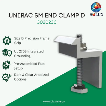 Unirac SM ENDCLAMP Size D (Sold Individually, Pkg Qty 20)