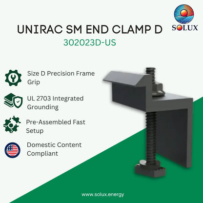 Unirac SM ENDCLAMP Size D (Sold Individually, Pkg Qty 20)