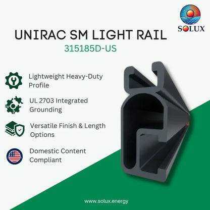 Unirac SM LIGHT RAIL (Sold Individually, Pkg Qty 144)