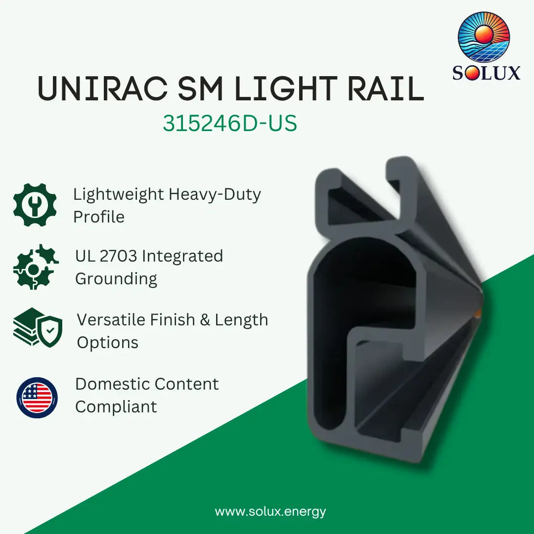 Unirac SM LIGHT RAIL (Sold Individually, Pkg Qty 144)
