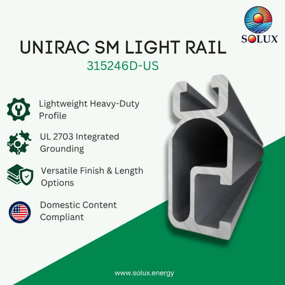 Unirac SM LIGHT RAIL (Sold Individually, Pkg Qty 144)