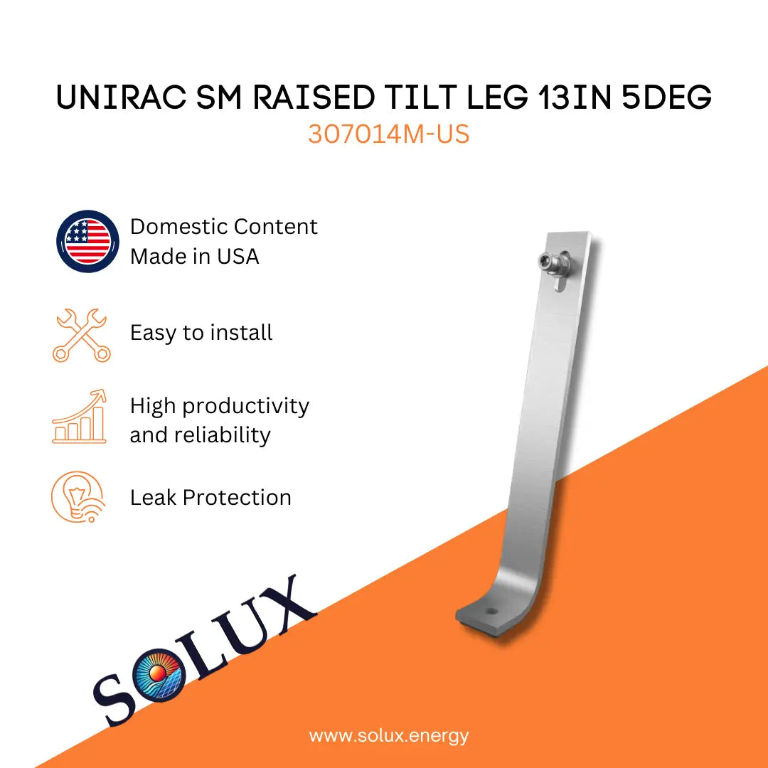 Unirac SM RAISED TILT LEG 5DEG (Sold Individually, Pkg Qty 20)