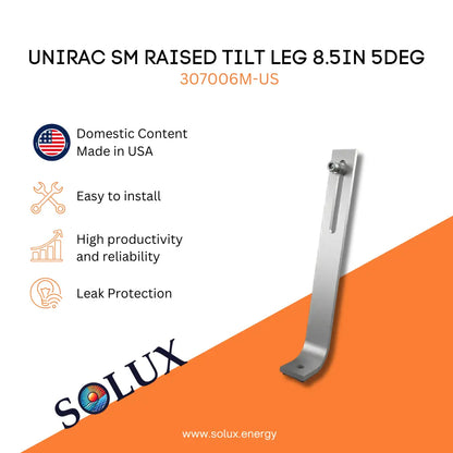 Unirac SM RAISED TILT LEG 5DEG (Sold Individually, Pkg Qty 20)