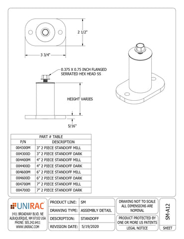 UNI-004400D racking accessories