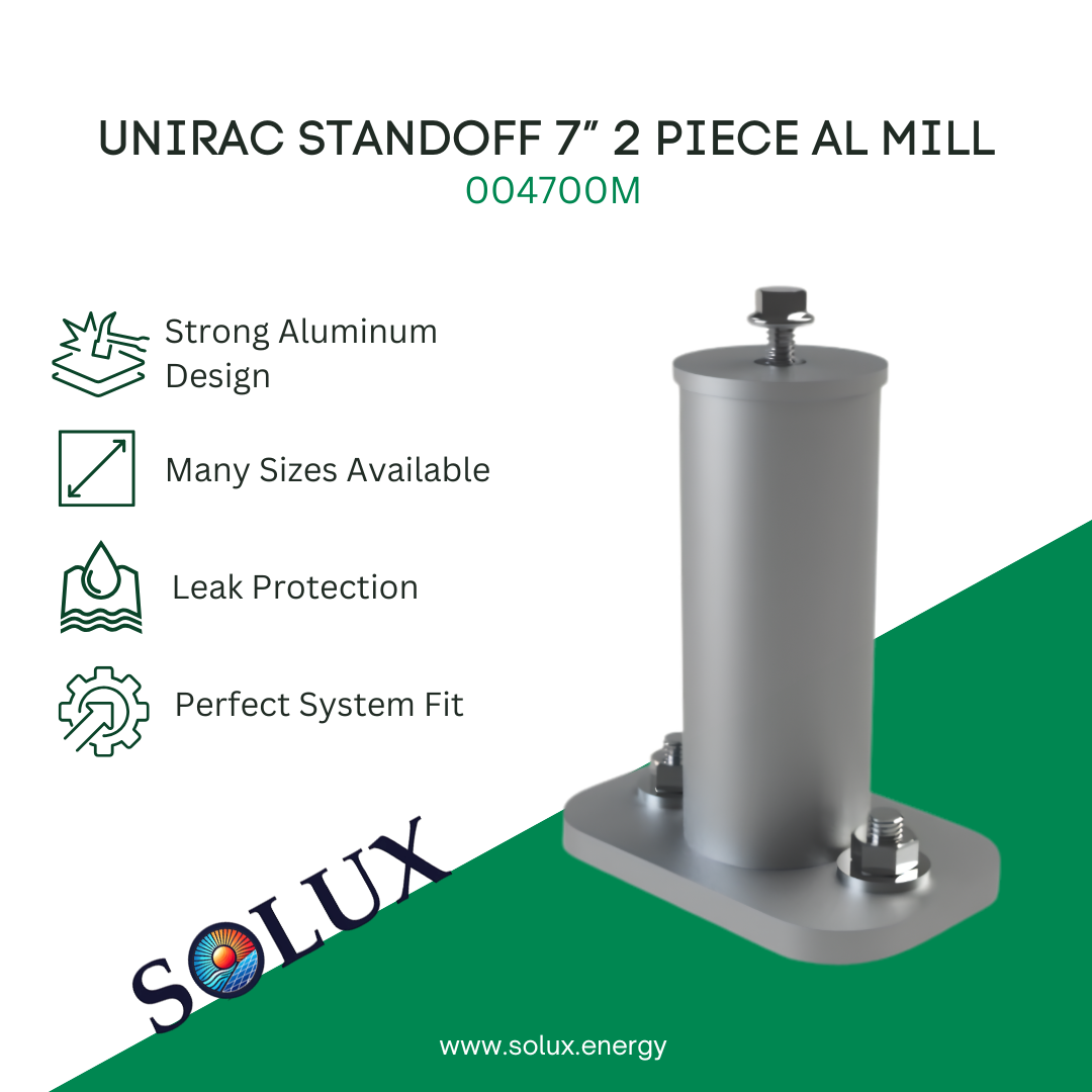 This is an image of Unirac standoff 7 inches aluminum mill finish
