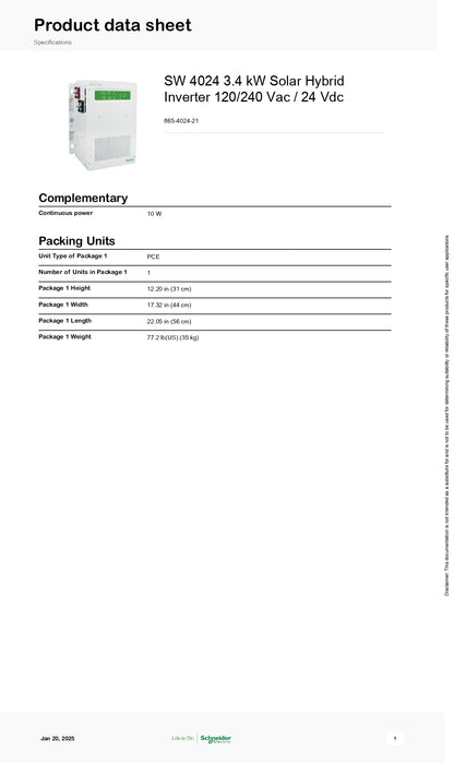 865-4024-21 schneider electric inverter