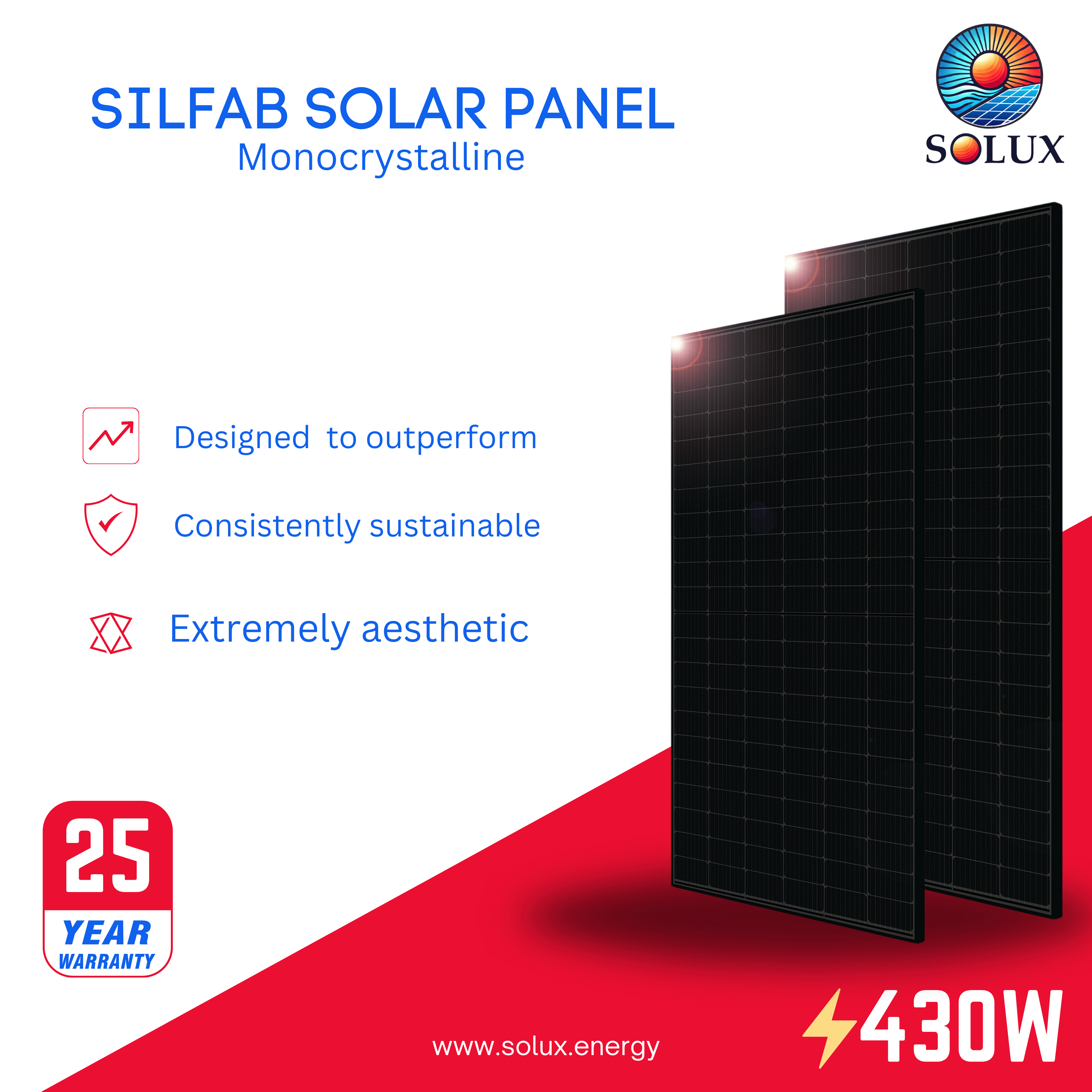 This is an image of SIL-430-QD Silfab 430 Solar Panels