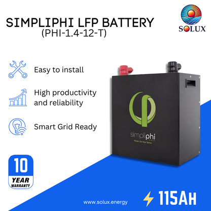 This is an image of 12 Volt Lithium Batteries SimpliPhi PHI-1.4-12-T