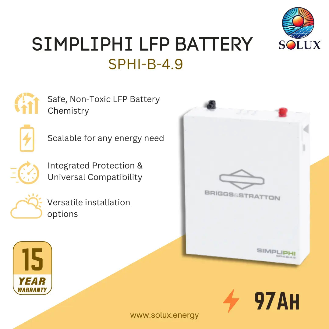 SimpliPhi  SPHI-B-4.9 4.9kWh 48 Volt Lithium Ferro Phosphate Battery
