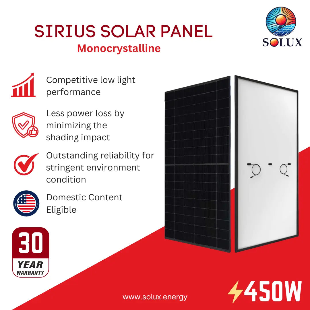 This is an image of Sirius ELNSM54M-HC-N-450-DC:BS-E-J 450W Monocrystalline