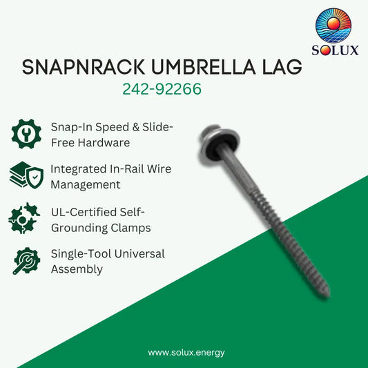 SnapNrack 242-92266 Umbrella Lag, For Ultra Rail, 4", Stainless Steel
