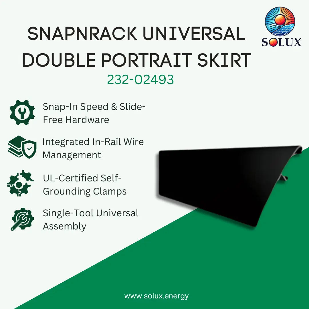 SnapNrack 232-02493 Universal Double Portrait Skirt, 83", Black (Bundle of 72, priced as each)