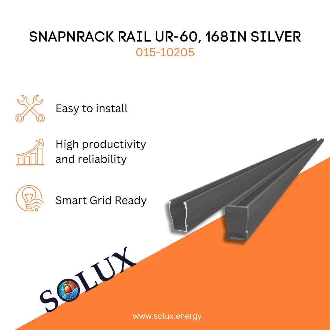 This is an image of SnapNrack Ultra Rail 168in, Silver UR-60, 015-10205