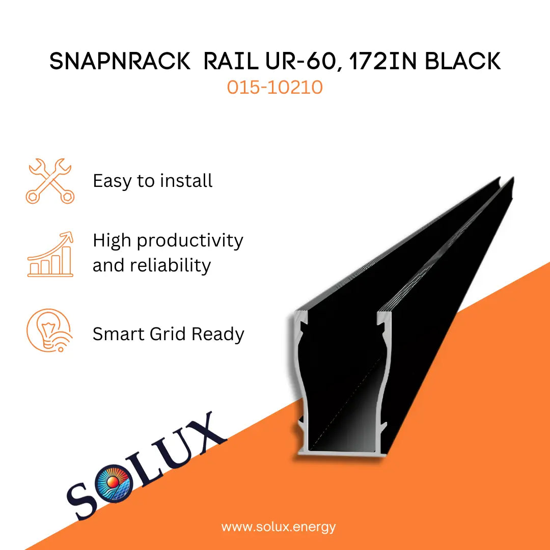 This is an image of SnapNrack Ultra Rail 60 172in, Black 015-10210