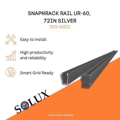 This is an image of SnapNrack Rail  UR-60 172in, Silver 015-10211
