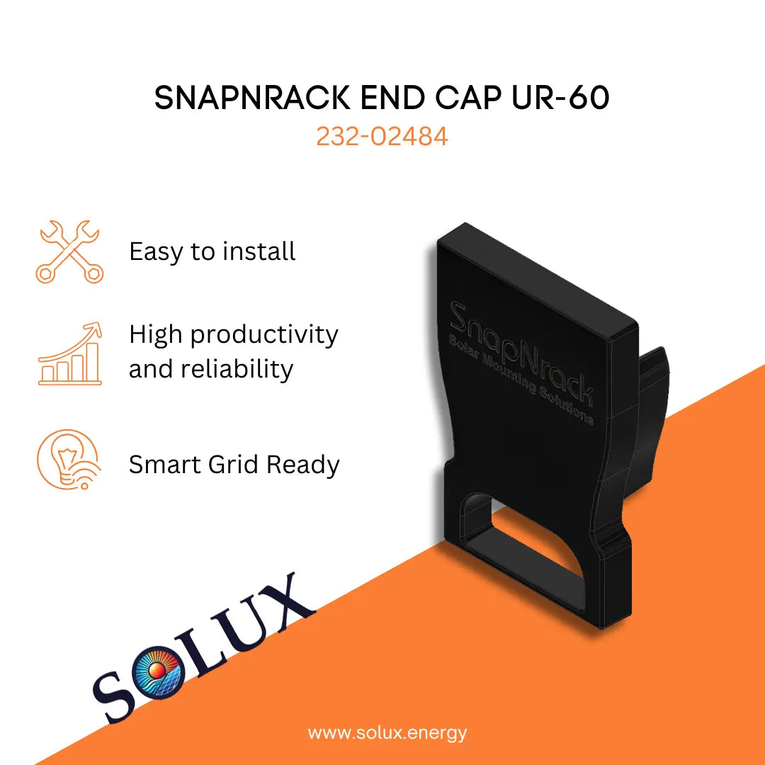 This is an image of SnapNrack Solar Rail End Caps UR-60, 232-02484