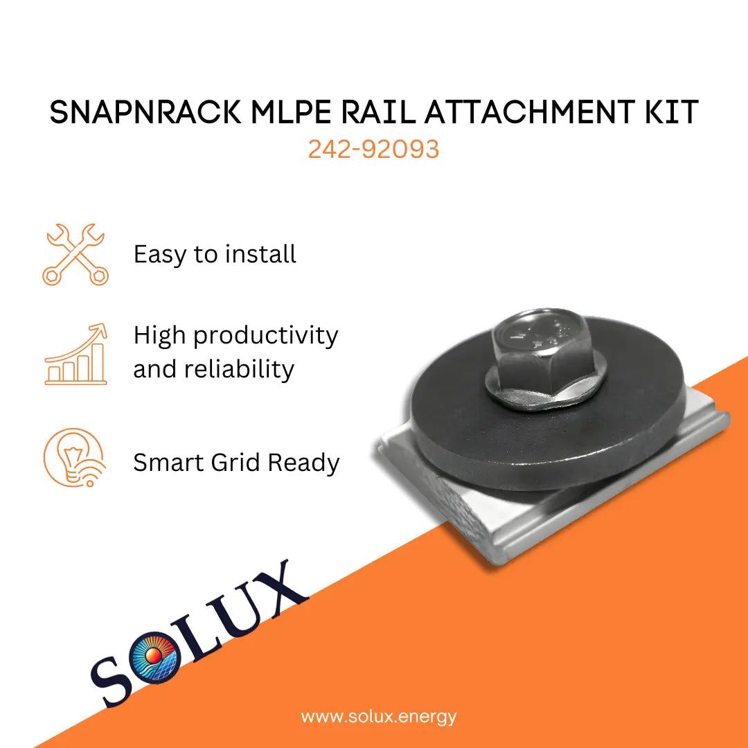 This is an image of 242 92093 SnapNRack MLPE Rail Attachment Kit