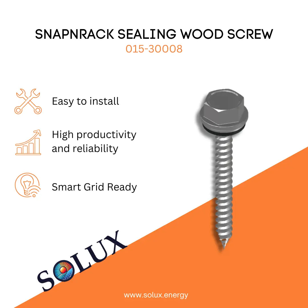 This is an image of SnapNrack Sealing Wood Screws, #14 SS, 015-30008