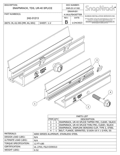 242-01213 snap n rack ultra rail
