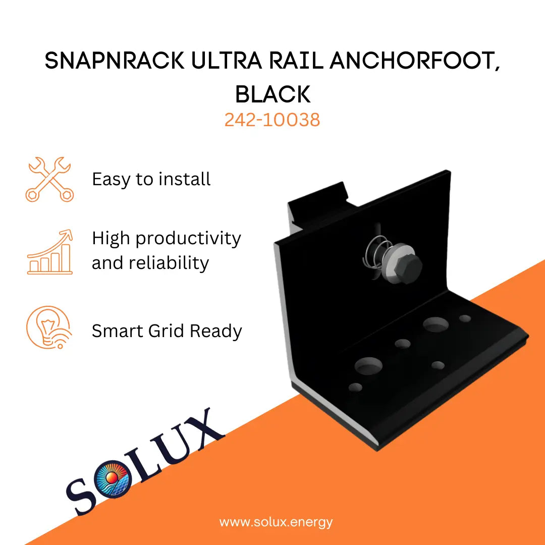 This is an image of SnapNRack Anchor Foot, Ultra Rail, Black