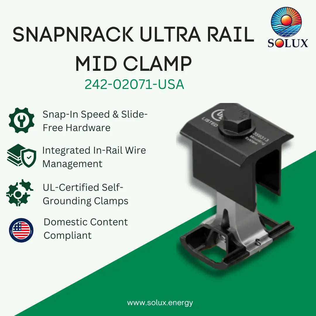 SnapNrack 242-02071-USA Ultra Rail Mid Clamp