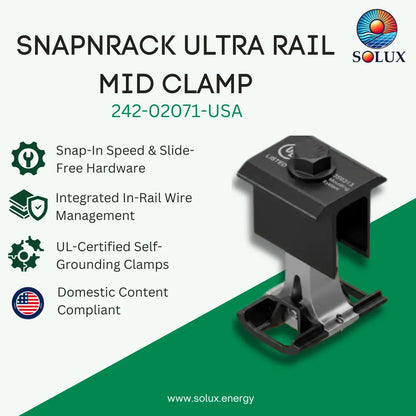 SnapNrack 242-02071-USA Ultra Rail Mid Clamp