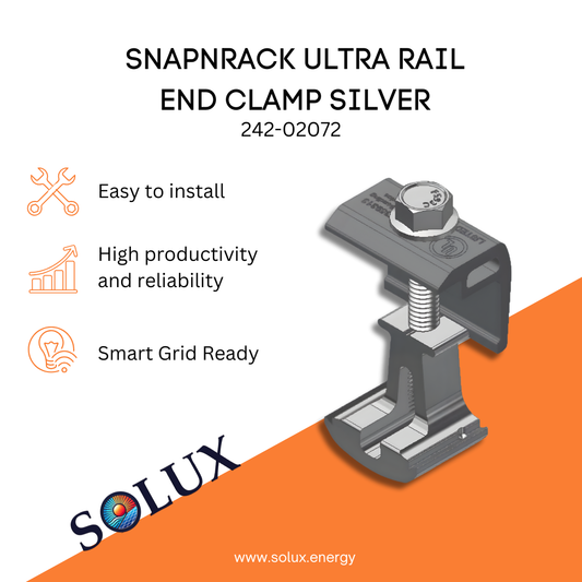 This is an image of Ultra Rail Clamp - SnapNrack End Clamp Silver