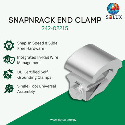 SnapNrack 242-02215 End Clamp, Silver