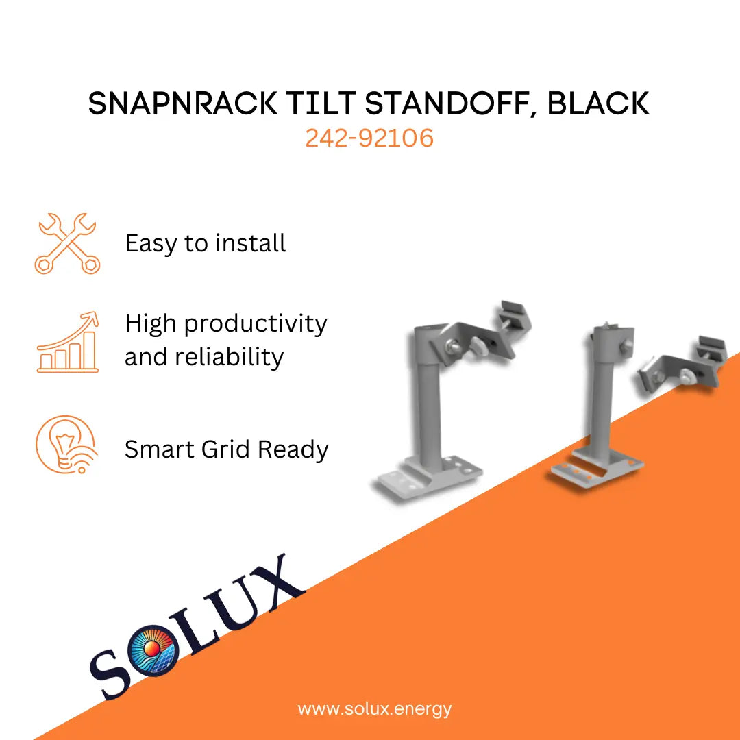 This is an image of SnapNrack242-92106 Tilt Standoff, Black